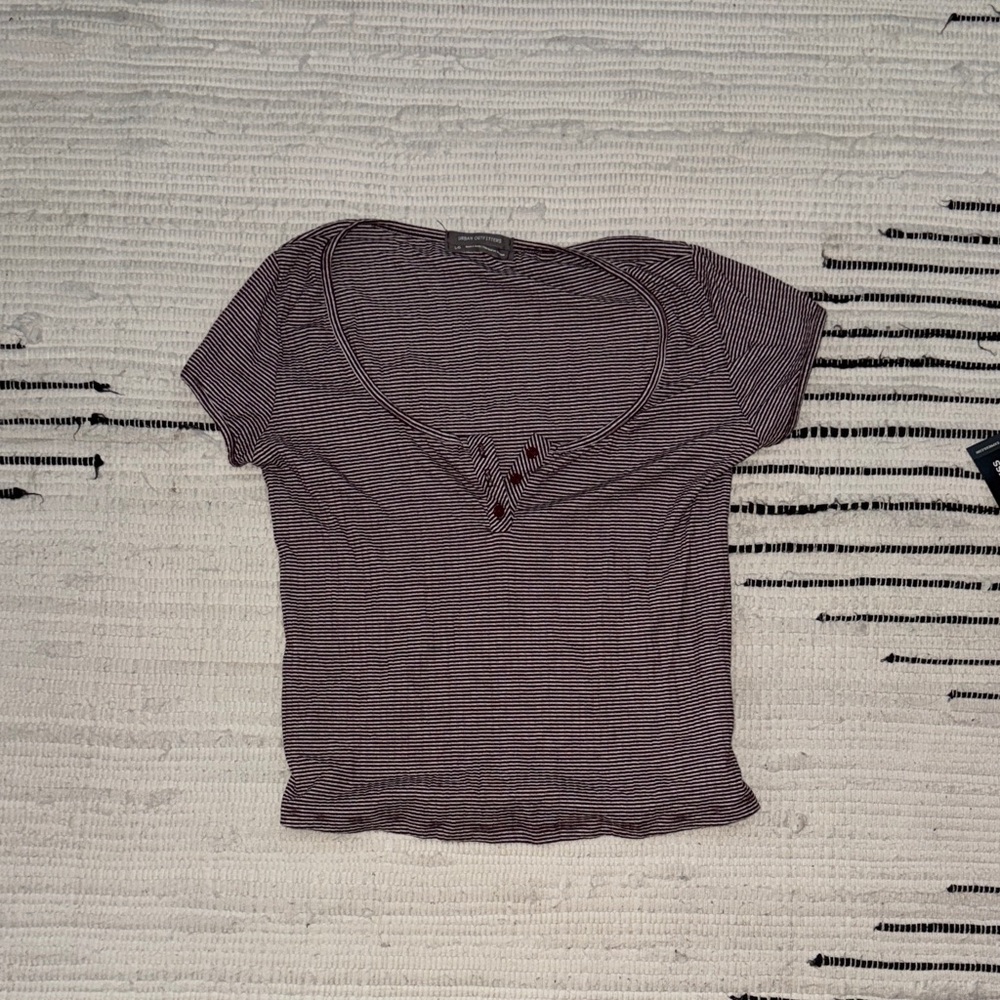 Striped V-Neck Women's Top urban outfitters